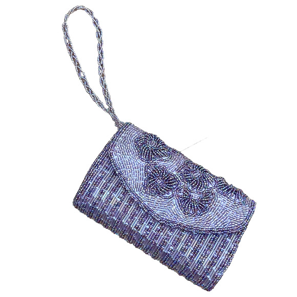 Bi Joux Terner Handbags - Lavender Beaded Vintage Style Bi Joux Terner Box Style Wristlet